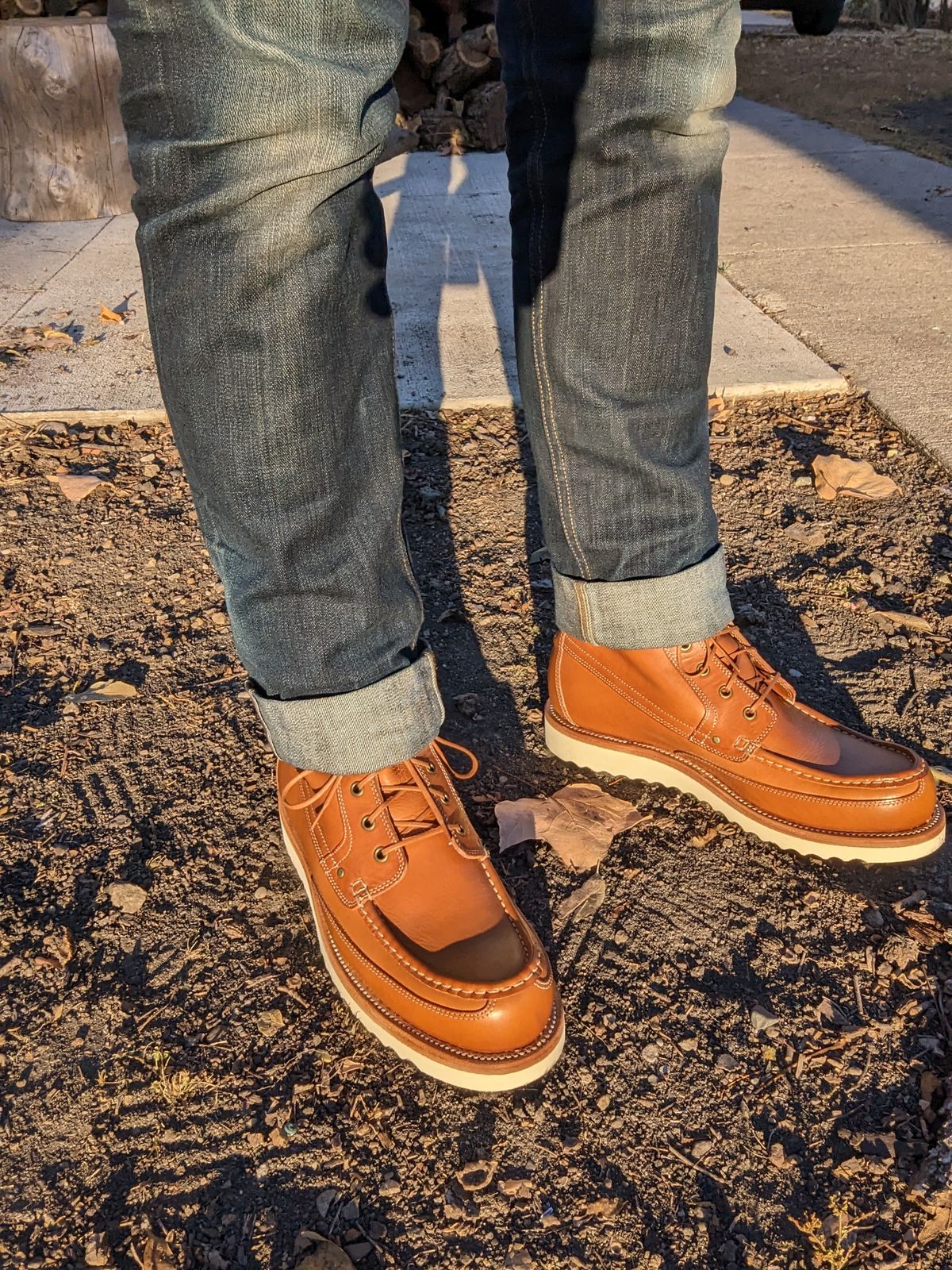 Photo by timelesstough on November 8, 2022 of the Grant Stone Field Boot in Badalassi Carlo Saddle Tan Minerva.