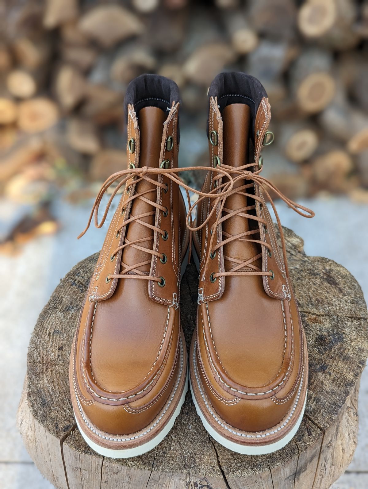Photo by timelesstough on November 8, 2022 of the Grant Stone Field Boot in Badalassi Carlo Saddle Tan Minerva.