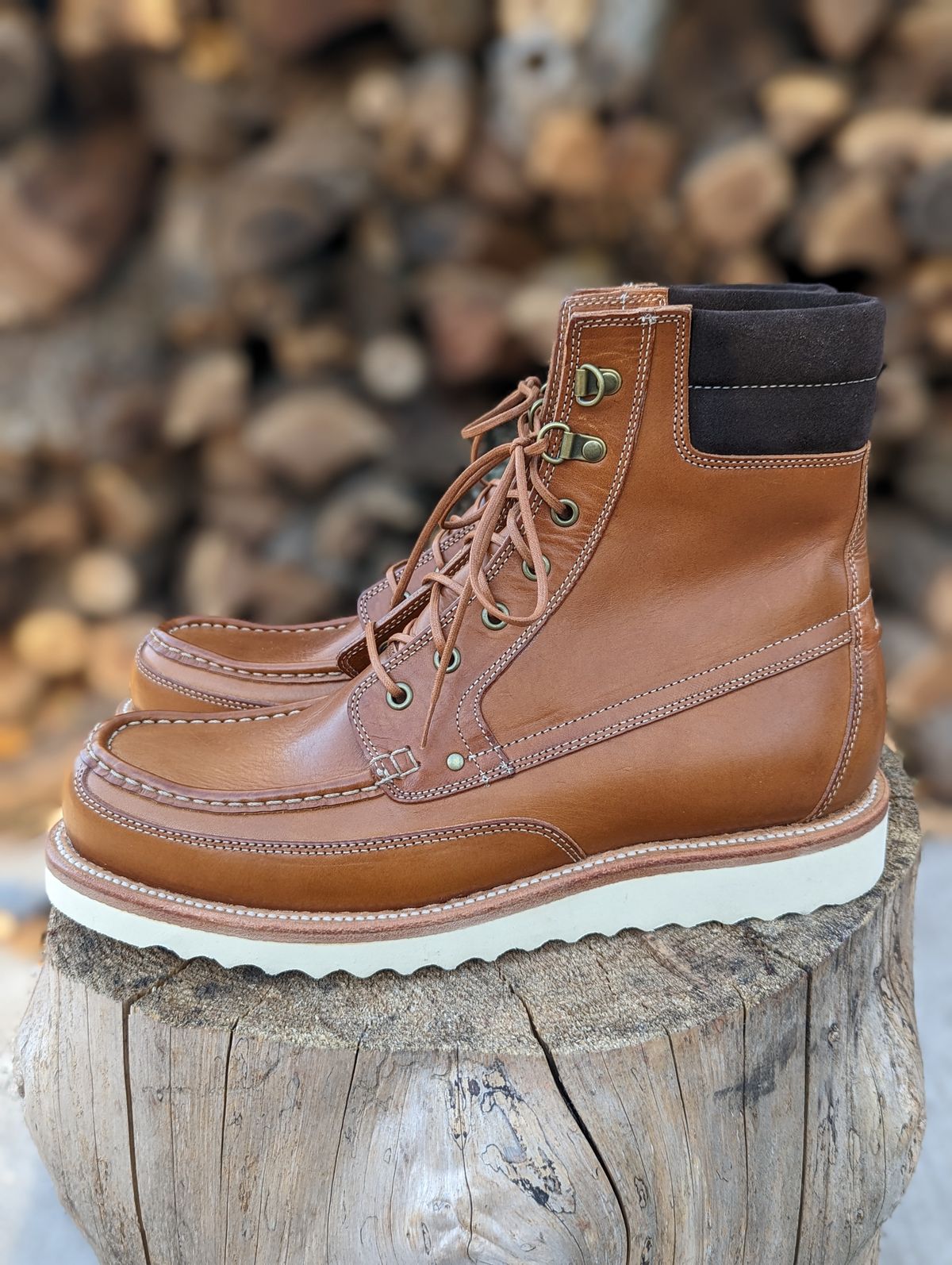 Photo by timelesstough on November 8, 2022 of the Grant Stone Field Boot in Badalassi Carlo Saddle Tan Minerva.