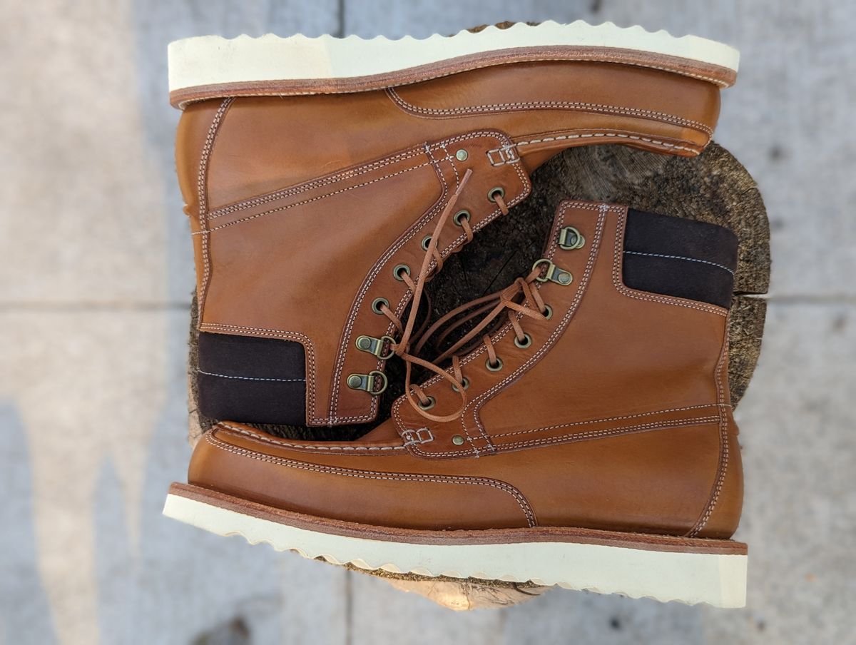 Photo by timelesstough on November 8, 2022 of the Grant Stone Field Boot in Badalassi Carlo Saddle Tan Minerva.