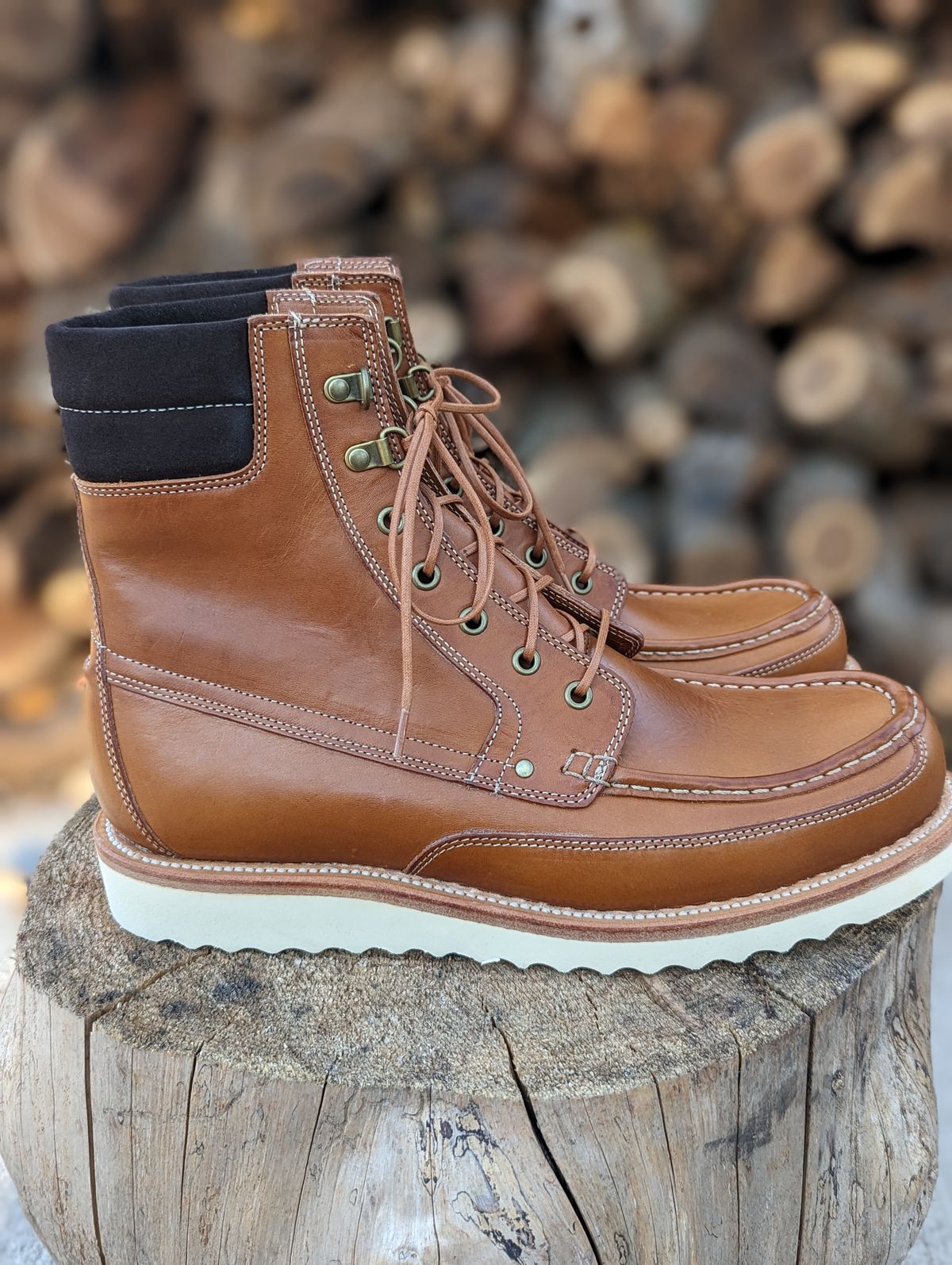 Photo by timelesstough on November 8, 2022 of the Grant Stone Field Boot in Badalassi Carlo Saddle Tan Minerva.