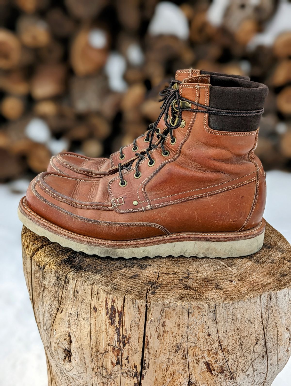 Photo by timelesstough on December 1, 2022 of the Grant Stone Field Boot in Badalassi Carlo Saddle Tan Minerva.