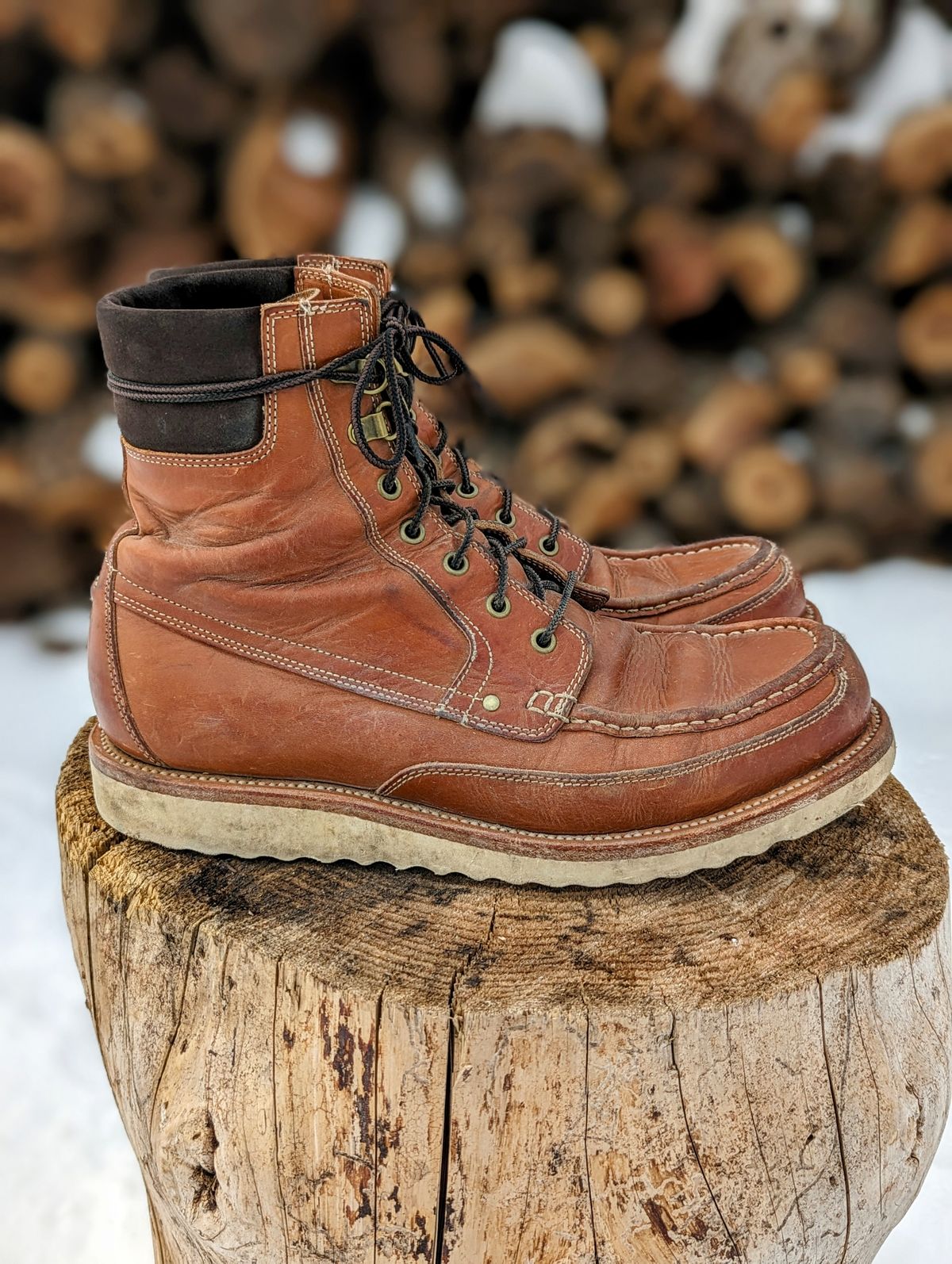 Photo by timelesstough on December 1, 2022 of the Grant Stone Field Boot in Badalassi Carlo Saddle Tan Minerva.