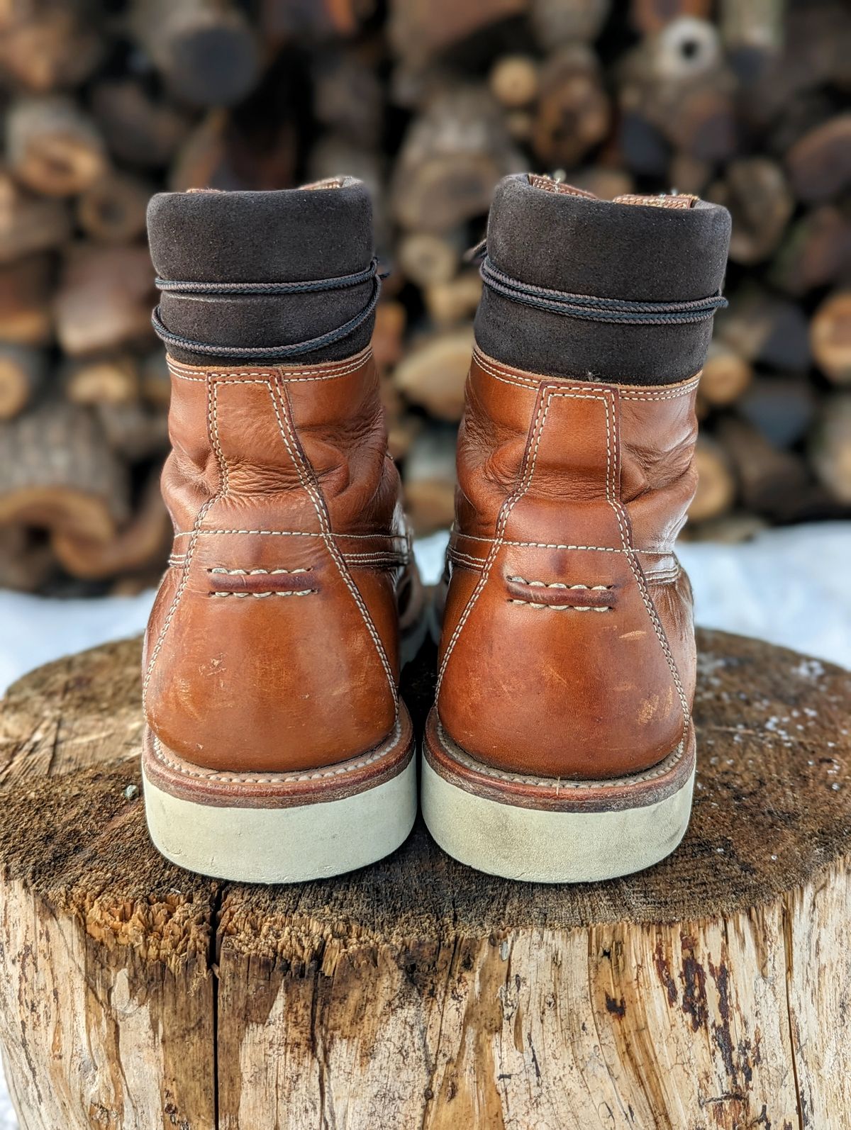 Photo by timelesstough on January 2, 2023 of the Grant Stone Field Boot in Badalassi Carlo Saddle Tan Minerva.