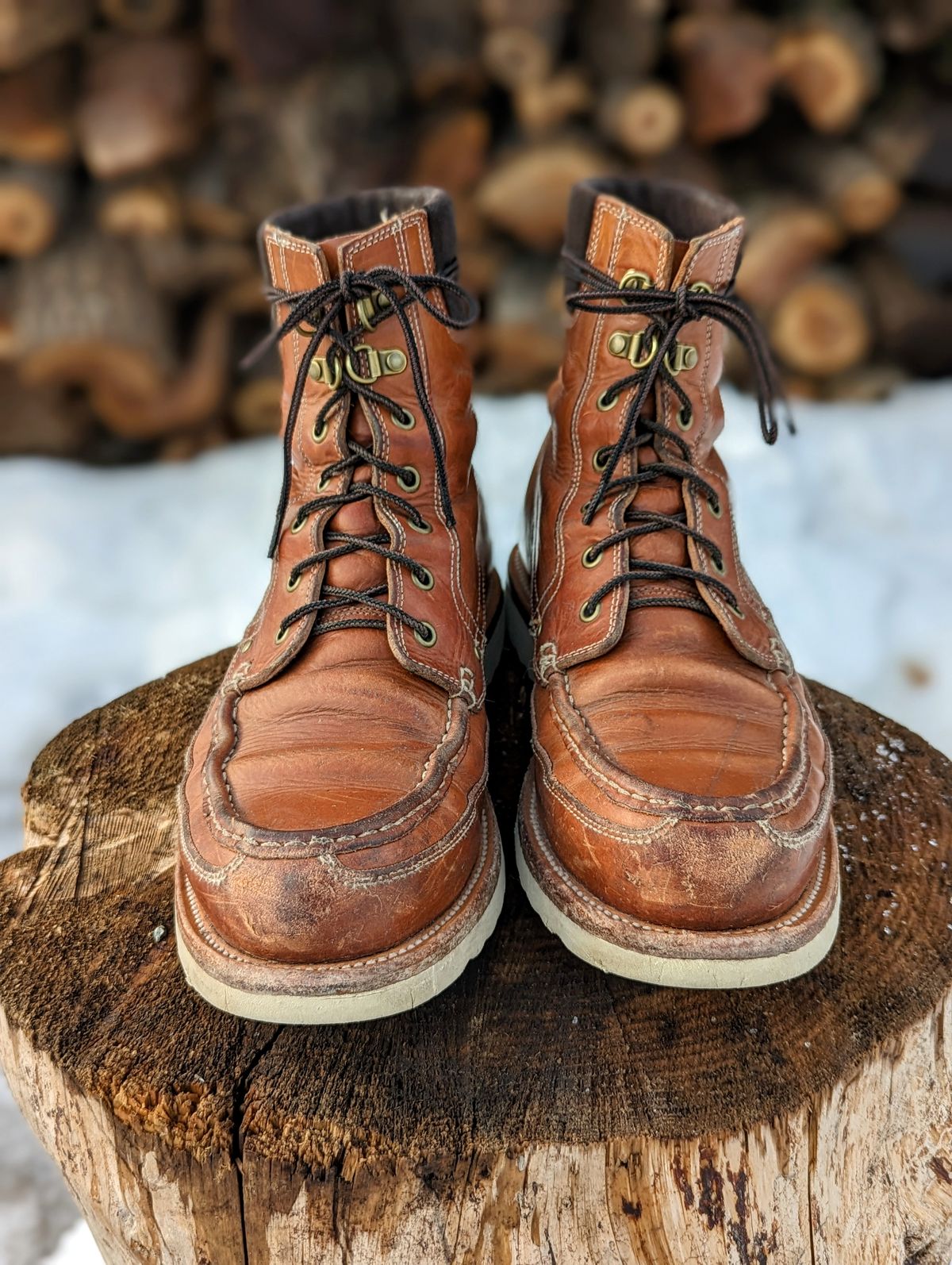 Photo by timelesstough on January 2, 2023 of the Grant Stone Field Boot in Badalassi Carlo Saddle Tan Minerva.
