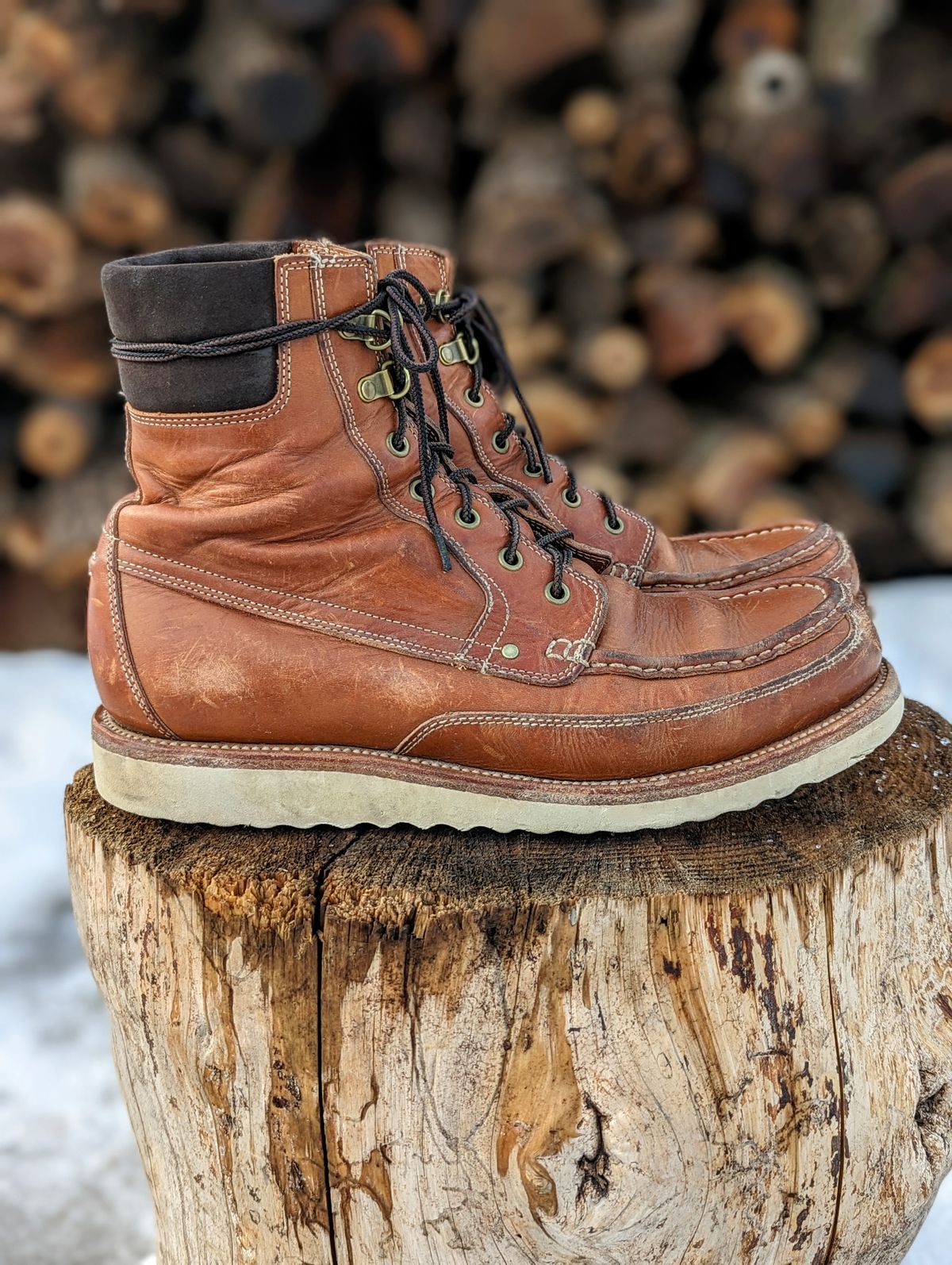 Photo by timelesstough on January 2, 2023 of the Grant Stone Field Boot in Badalassi Carlo Saddle Tan Minerva.