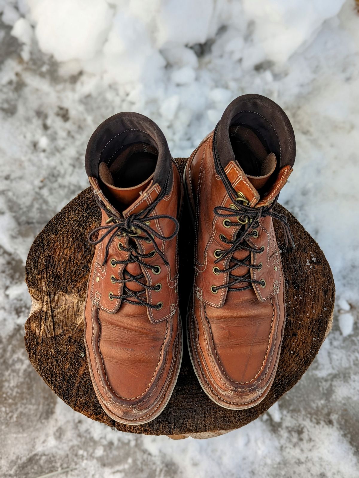 Photo by timelesstough on January 2, 2023 of the Grant Stone Field Boot in Badalassi Carlo Saddle Tan Minerva.