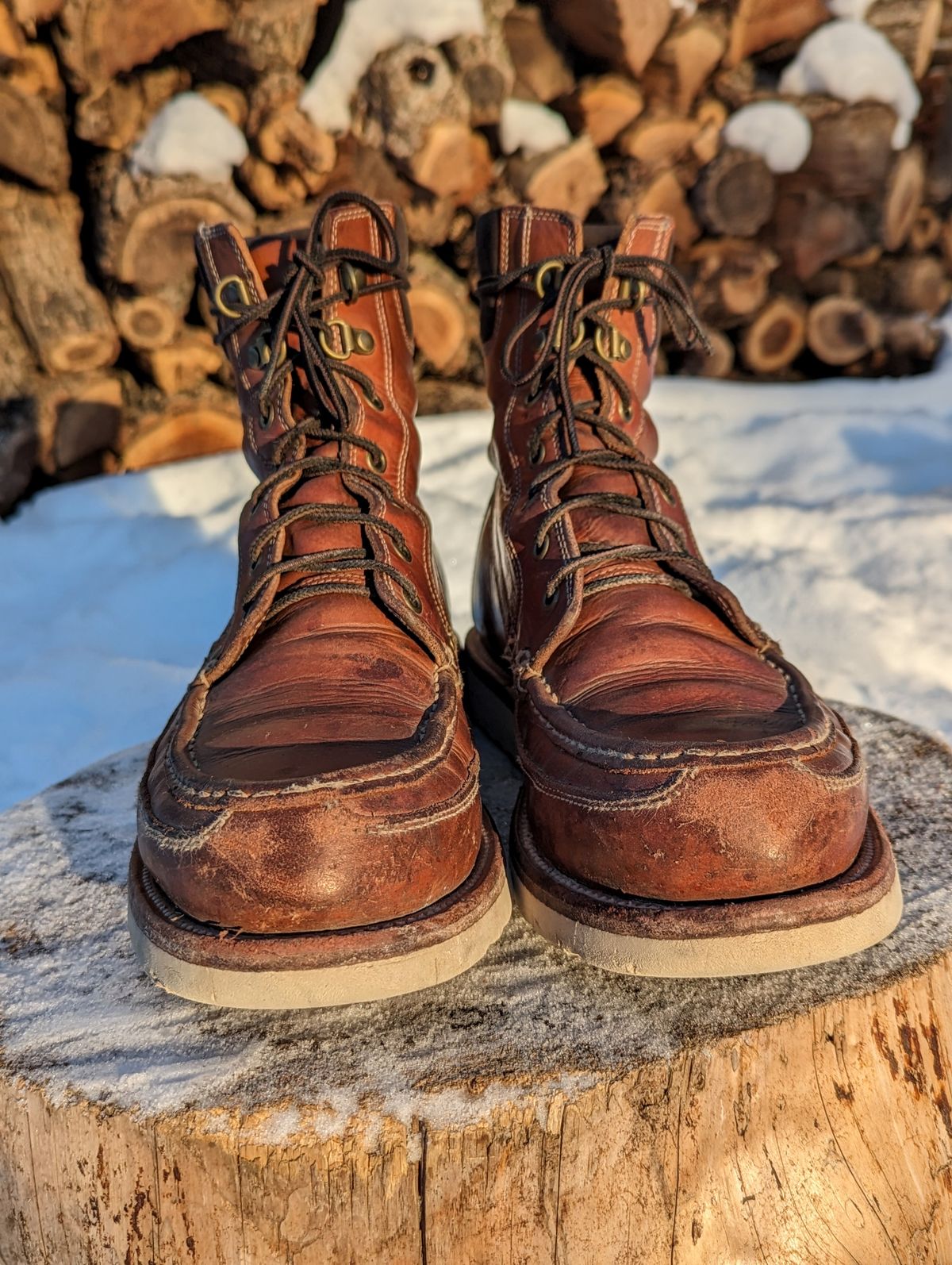 Photo by timelesstough on February 2, 2023 of the Grant Stone Field Boot in Badalassi Carlo Saddle Tan Minerva.