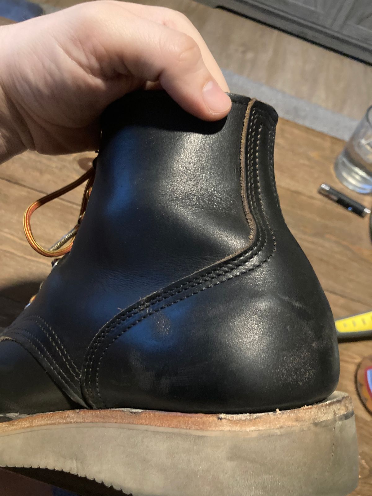 Photo by PostGhost on October 29, 2024 of the Nicks Free Range in Horween Black Chromexcel.
