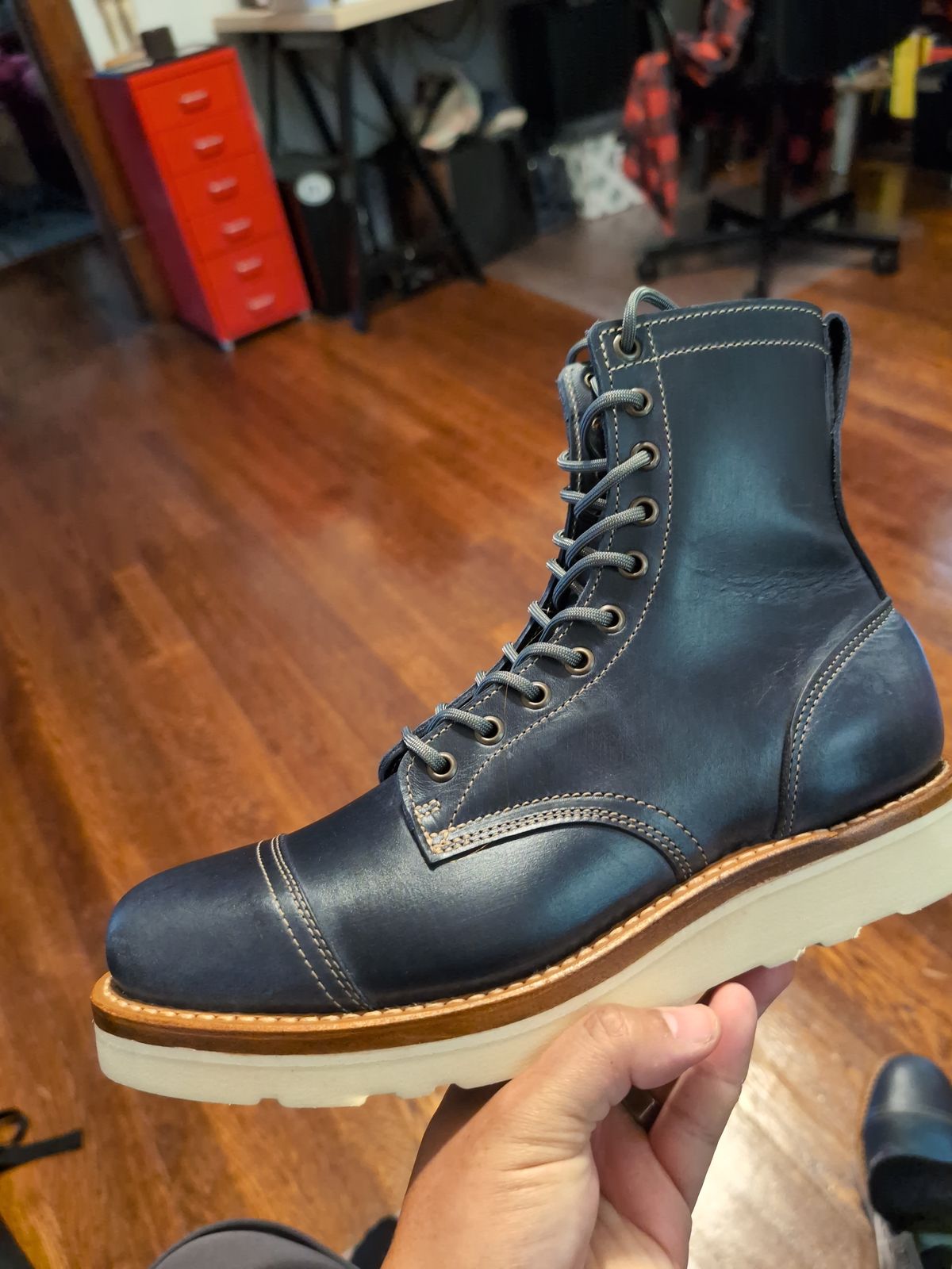 Photo by FotoJesse on August 14, 2025 of the Truman Upland Boot in Seidel Ink Cheaha.