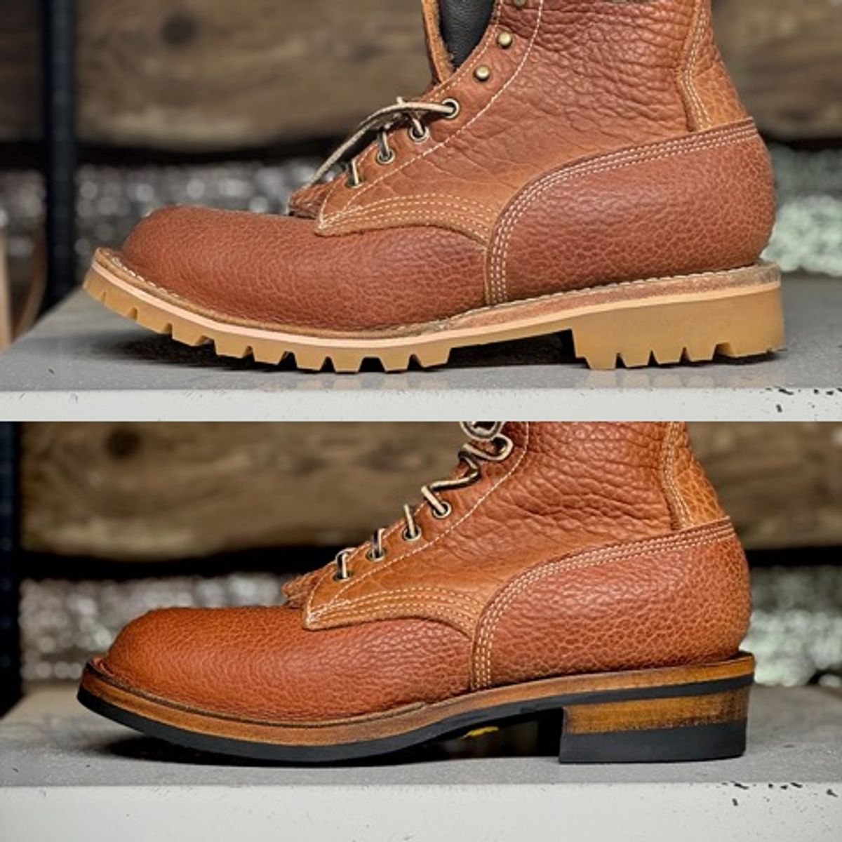 Photo by towcars on March 9, 2025 of the JK Boots O.T. in Bison Smooth.