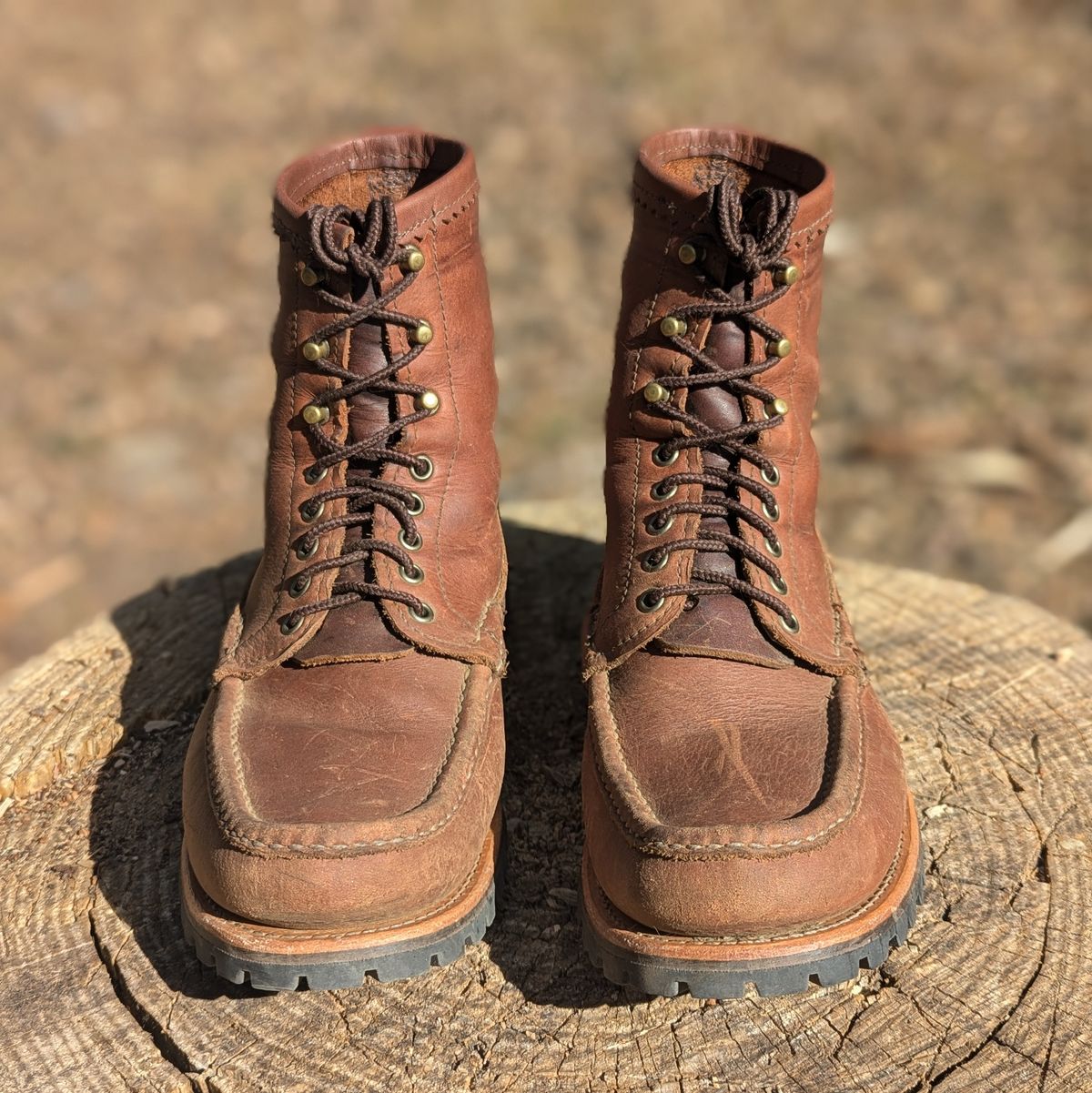 Photo by towcars on November 1, 2024 of the Russell Moccasin Co. Backcountry in Walnut Timberjack.