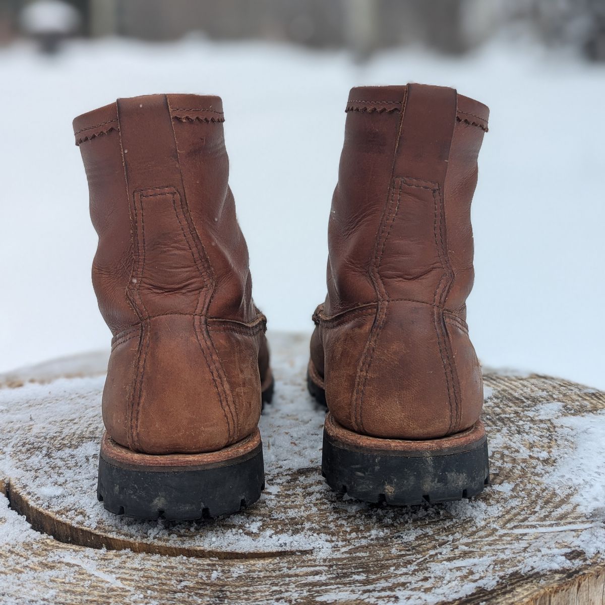 Photo by towcars on January 2, 2025 of the Russell Moccasin Co. Backcountry in Walnut Timberjack.