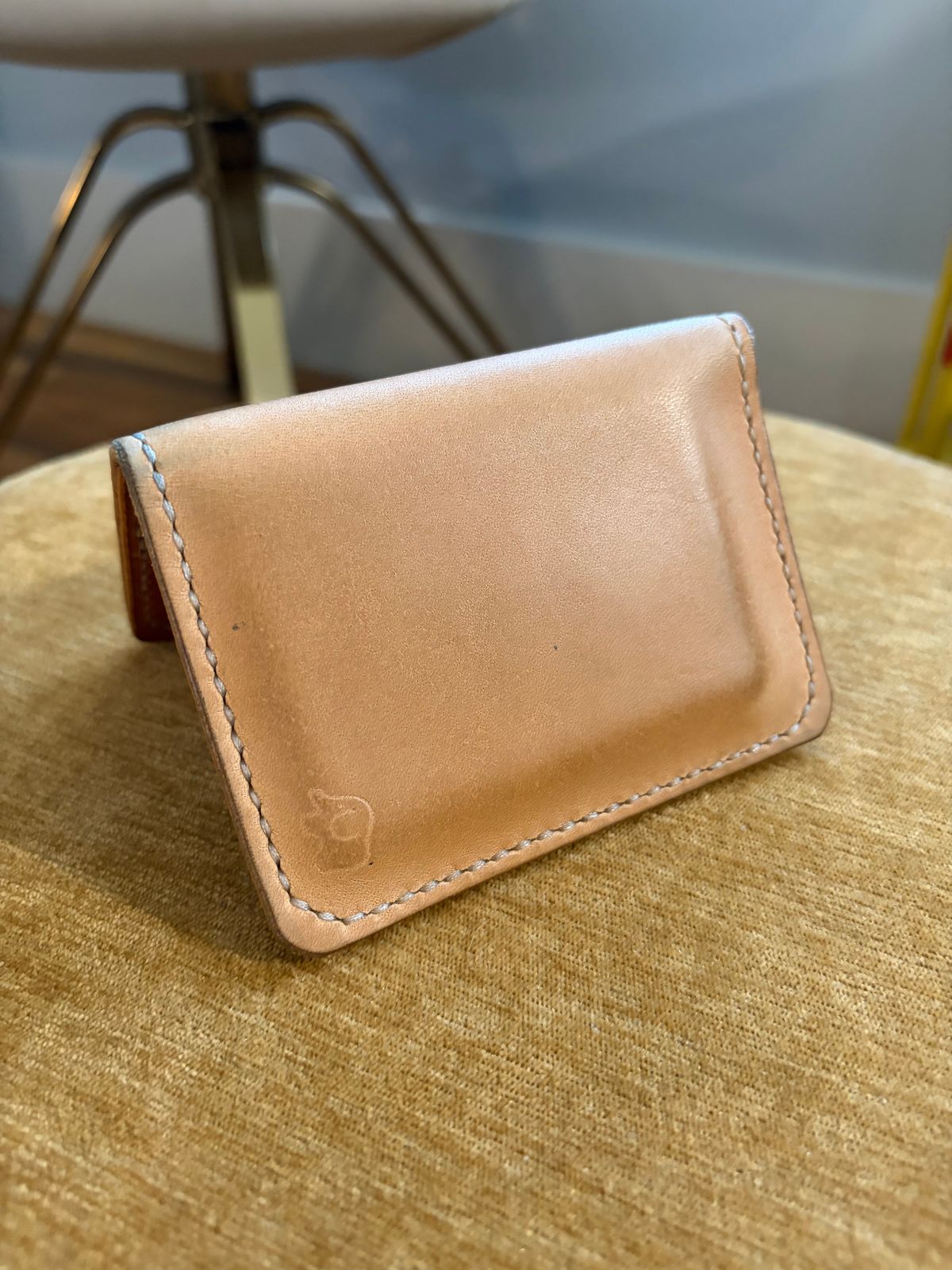 Photo by PinyonPine on December 5, 2025 of the Oldwalrus Two Slot Bifold Wallet in Horween Double Glazed Natural Latigo.