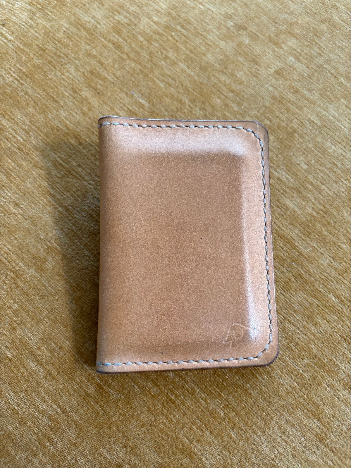 Photo by PinyonPine on January 3, 2026 of the Oldwalrus Two Slot Bifold Wallet in Horween Double Glazed Natural Latigo.