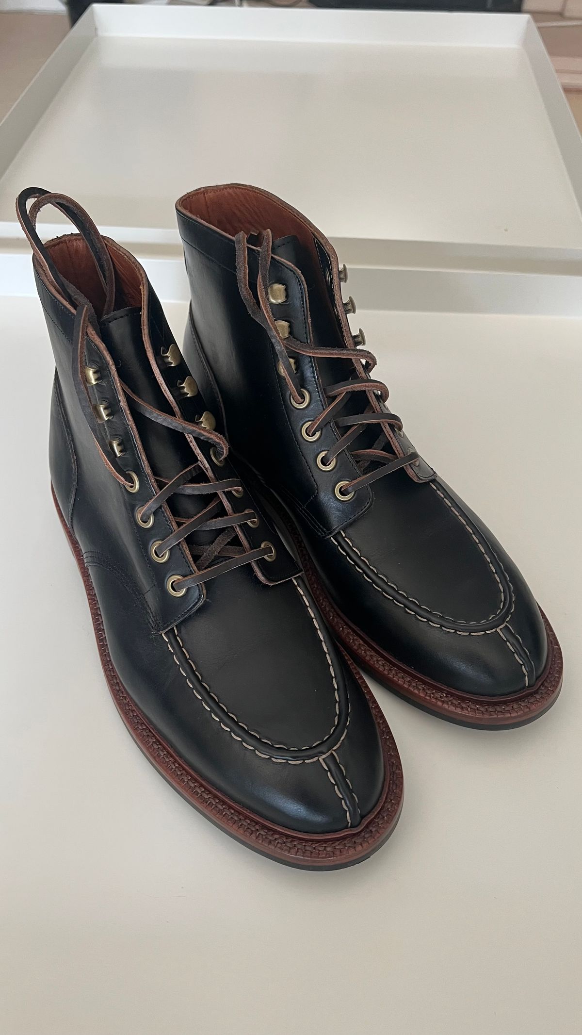 Photo by katsudon on March 14, 2026 of the Grant Stone Ottawa Boot in Horween Black Chromexcel.
