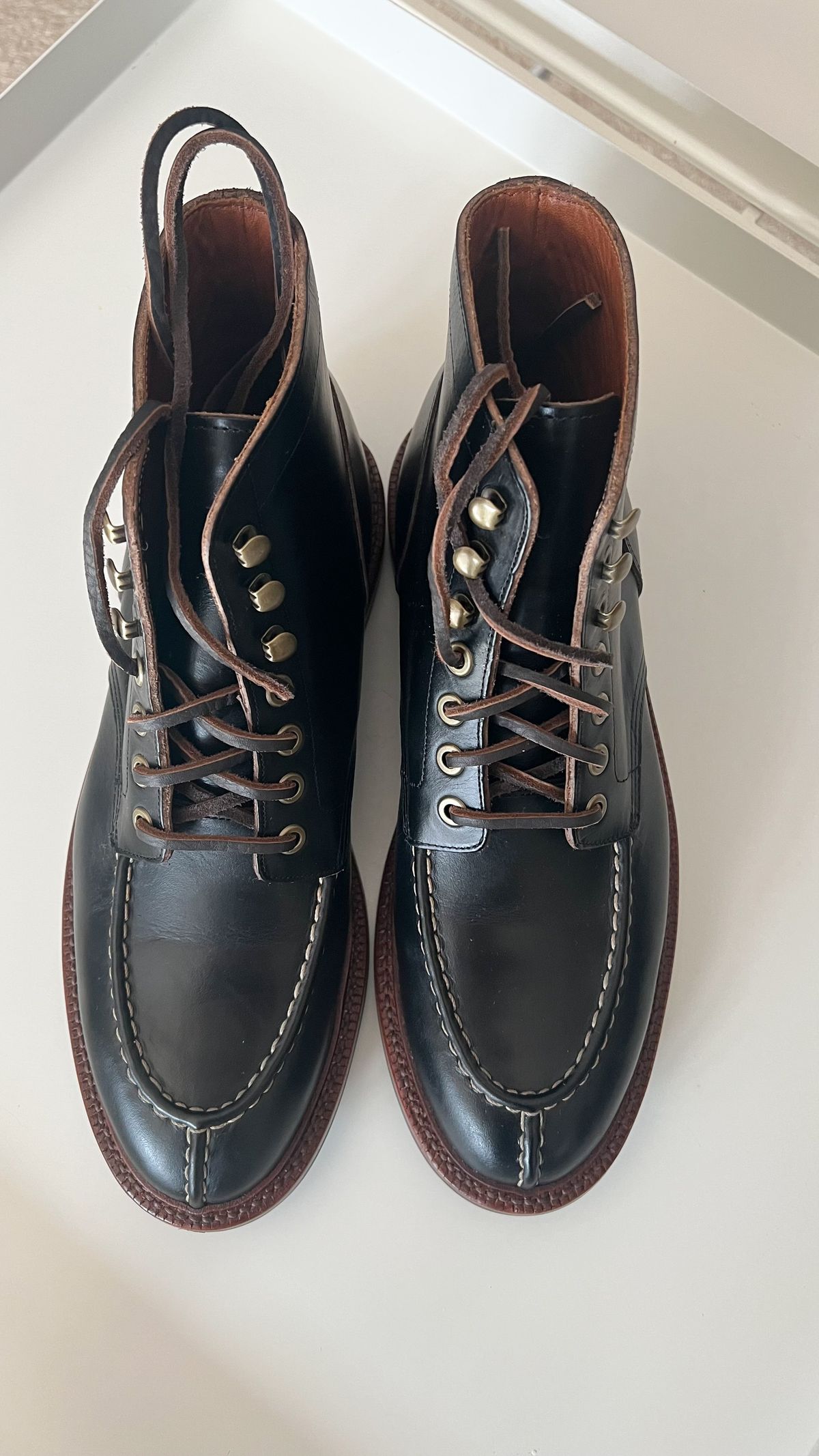 Photo by katsudon on March 14, 2026 of the Grant Stone Ottawa Boot in Horween Black Chromexcel.