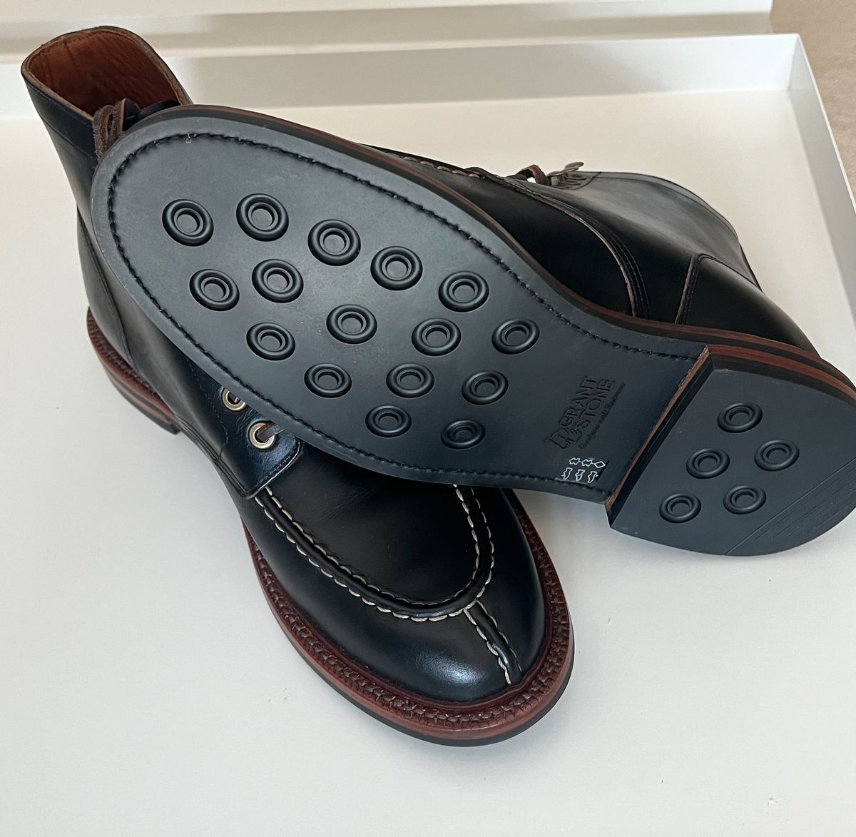 Photo by katsudon on March 14, 2026 of the Grant Stone Ottawa Boot in Horween Black Chromexcel.