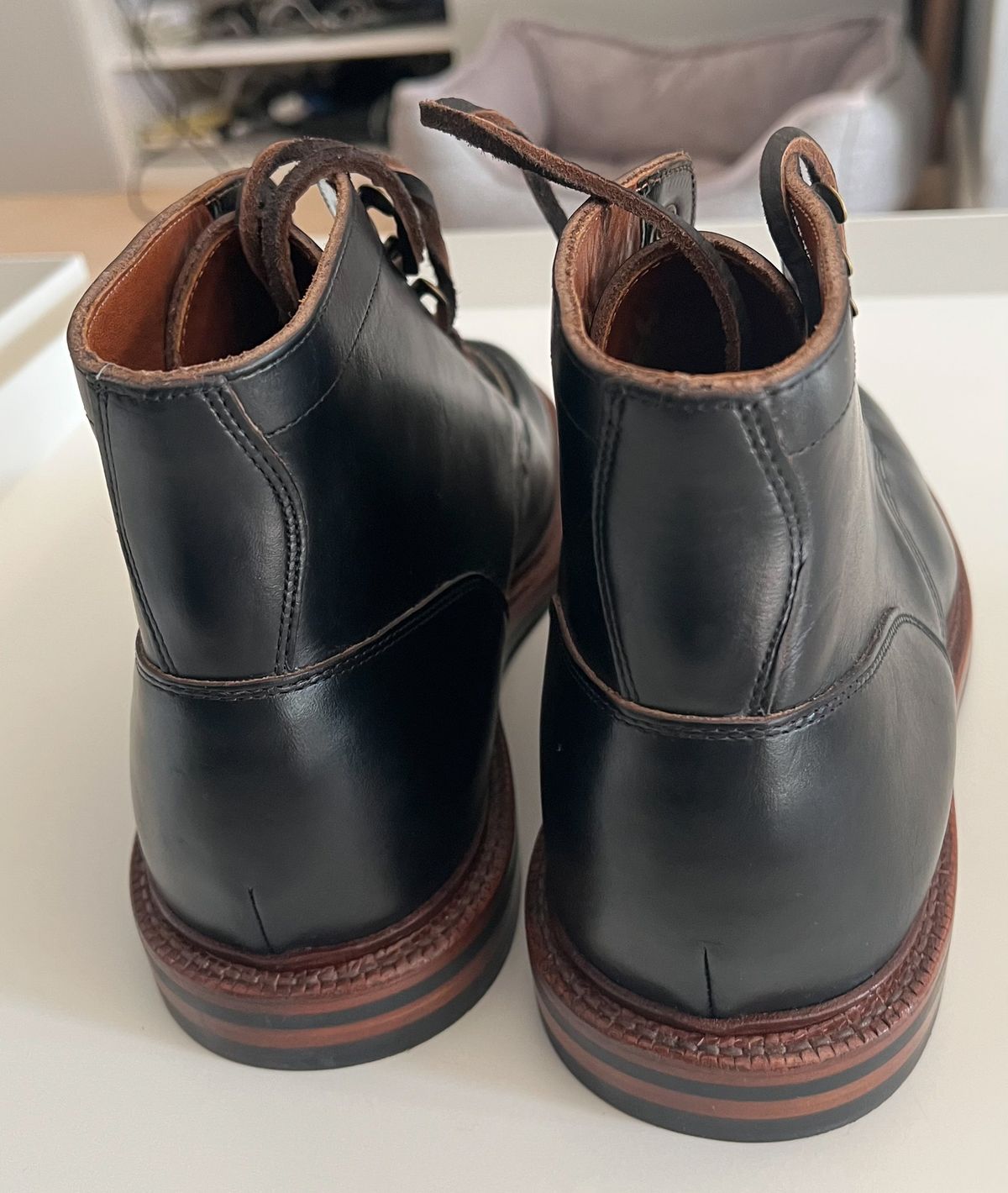 Photo by katsudon on March 14, 2026 of the Grant Stone Ottawa Boot in Horween Black Chromexcel.