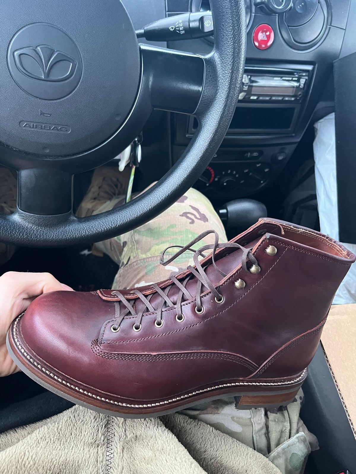 Photo by HeatShield on January 7, 2025 of the Caswell Boot Company Carver 2 in Chestnut Oiled Latigo.