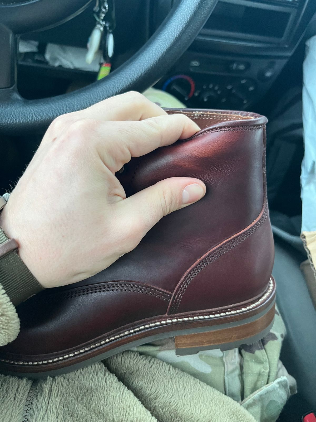 Photo by HeatShield on January 7, 2025 of the Caswell Boot Company Carver 2 in Chestnut Oiled Latigo.