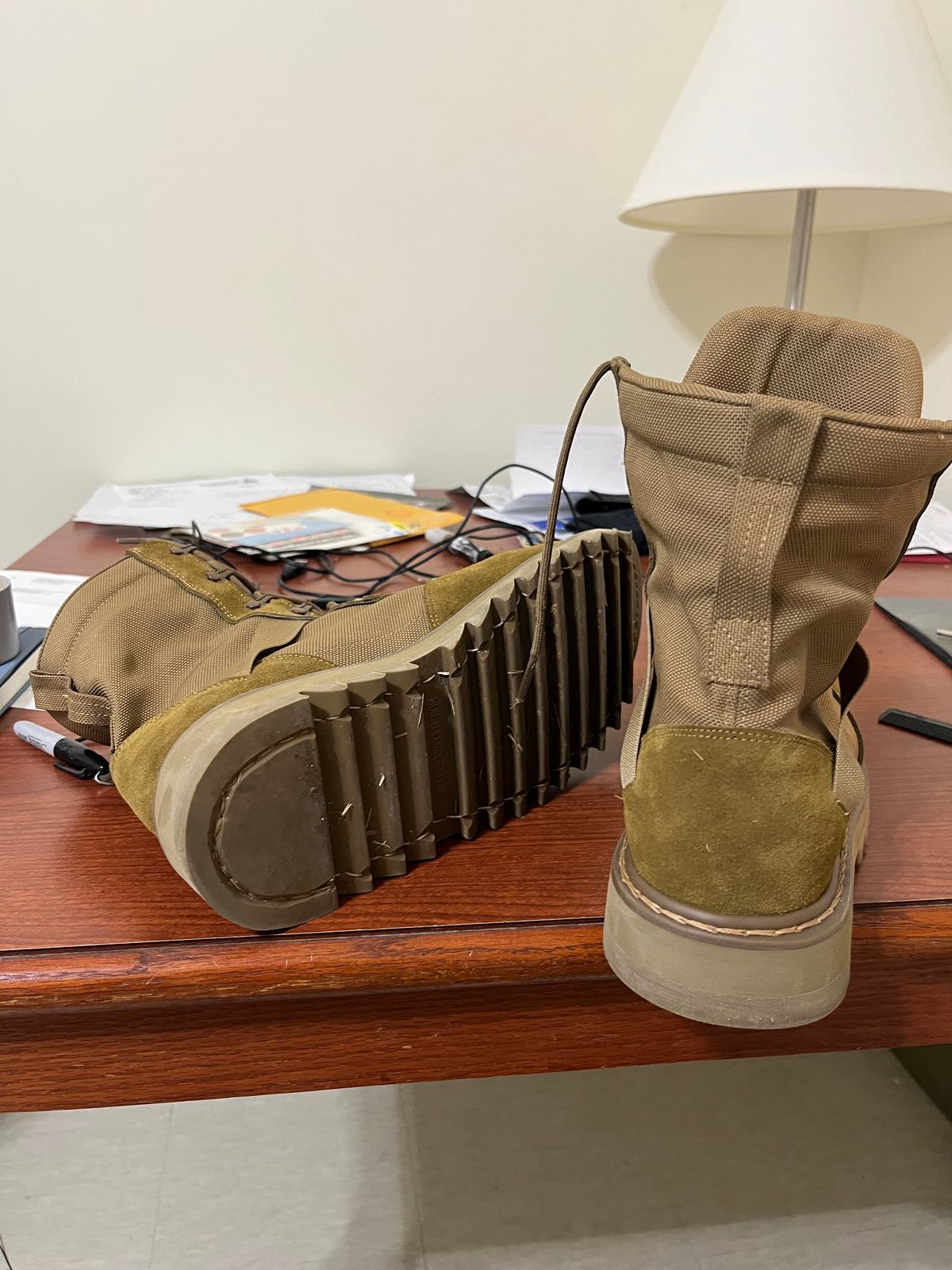 Photo by HeatShield on March 5, 2025 of the Bumu Lace To Toe in Coyote Suede.