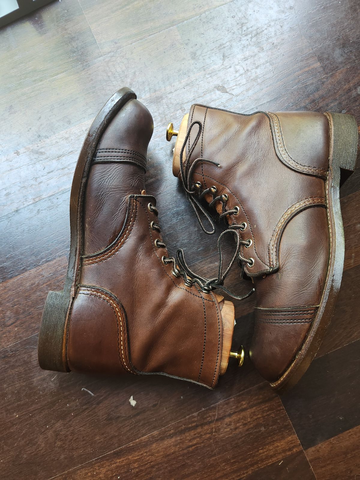 Photo by Tieric on August 9, 2025 of the Red Wing Iron Ranger in S.B. Foot Amber Harness.