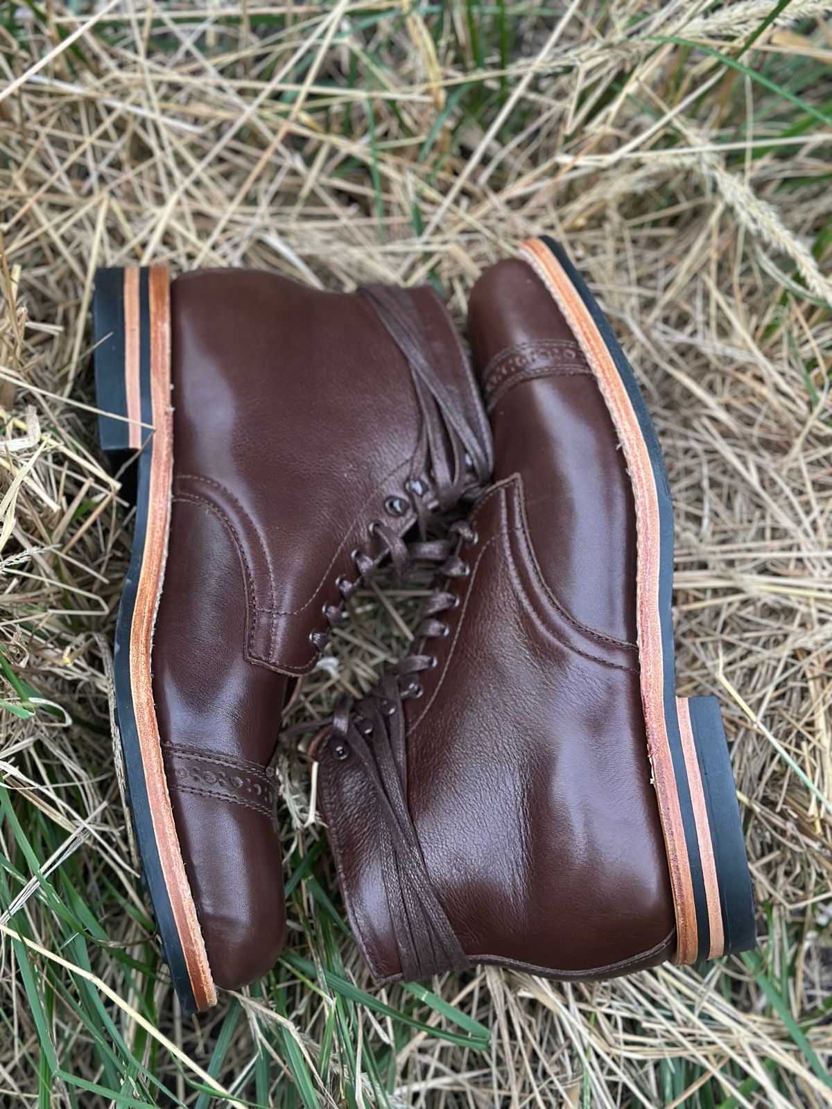 Photo by EarnedPatina16 on October 10, 2024 of the White's Main Street Dress Toe Cap in Brown French Calf.
