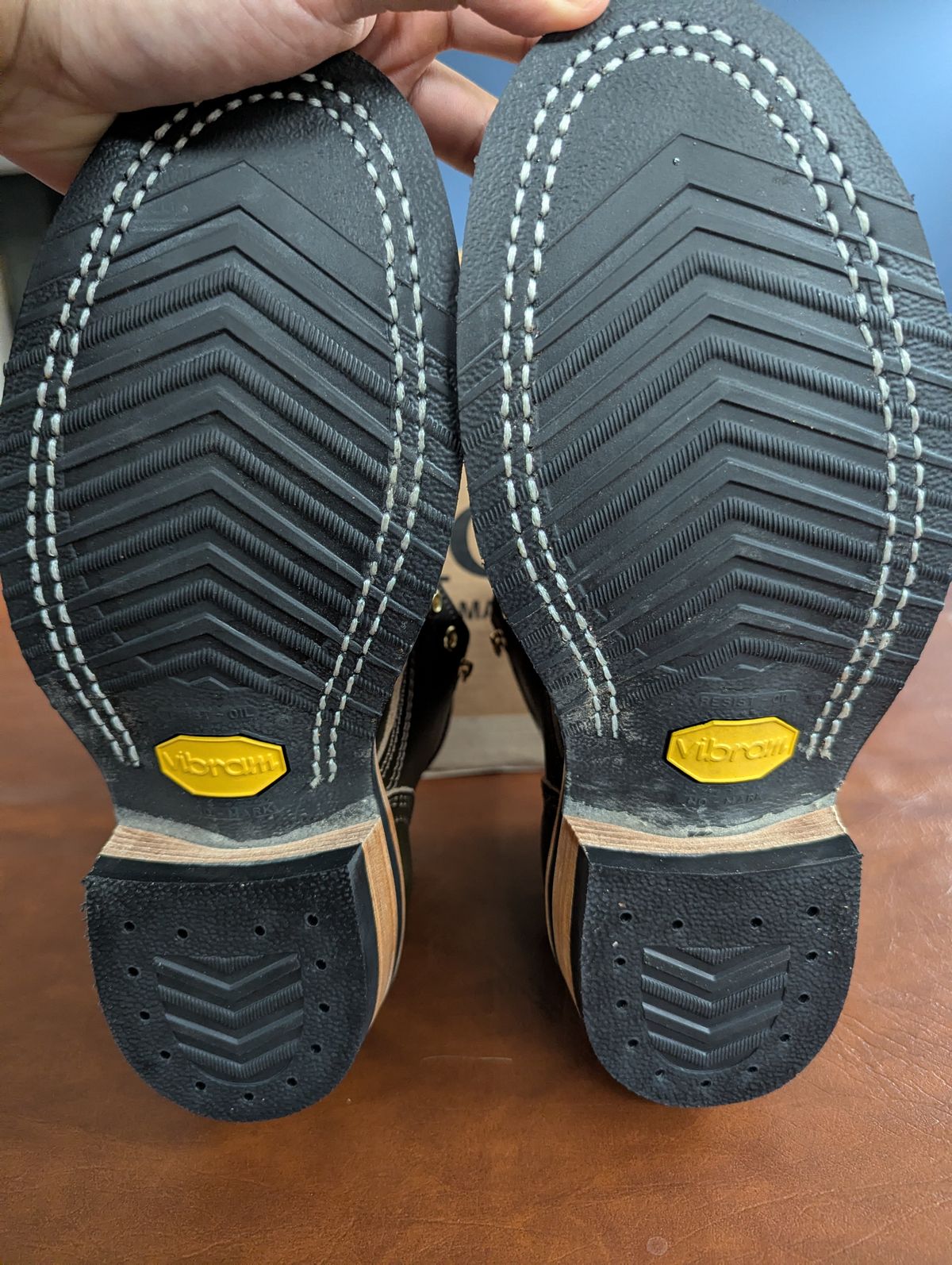 Photo by habibiboots7 on March 5, 2026 of the Nicks Moc Toe in Horween Shackleton Greener Pastures.