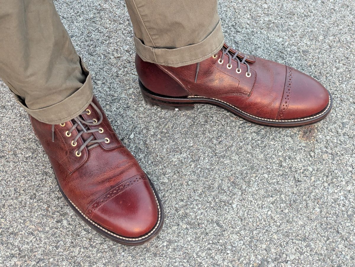 Photo by habibiboots7 on March 25, 2026 of the Grant Stone Garrison Boot in Gallun Red Denali Stag.