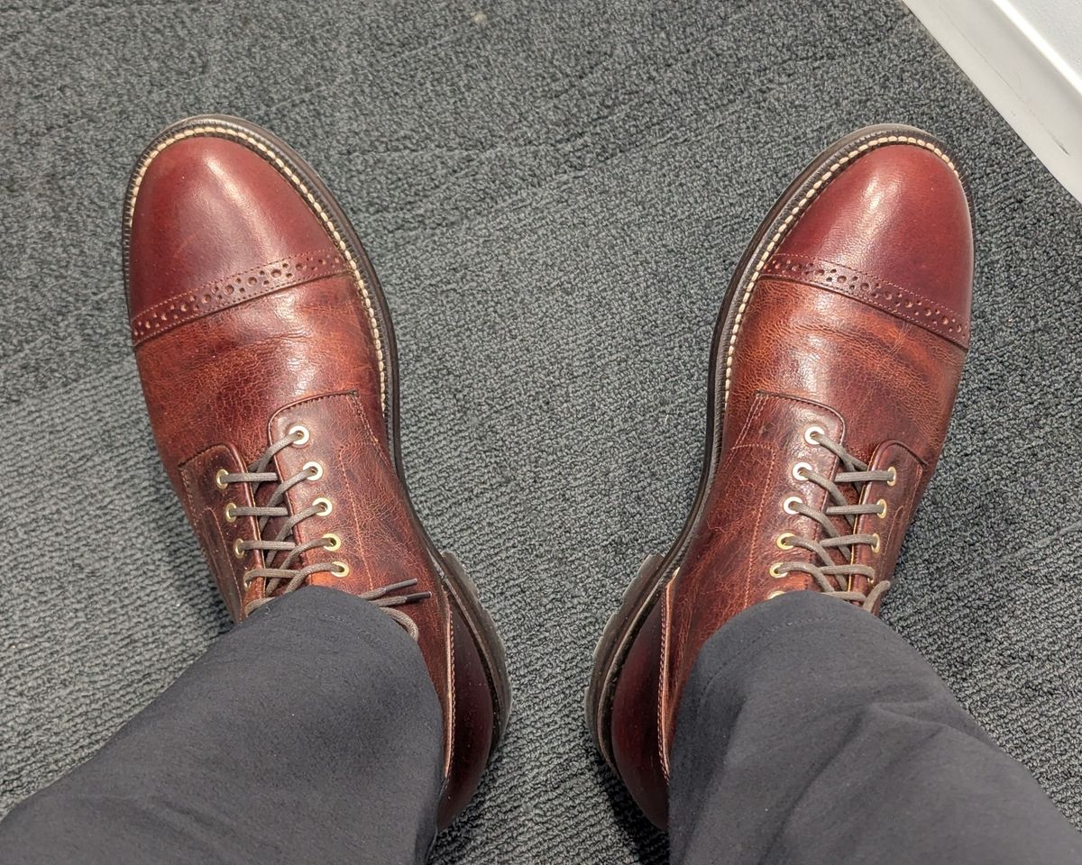 Photo by habibiboots7 on May 5, 2026 of the Grant Stone Garrison Boot in Gallun Red Denali Stag.