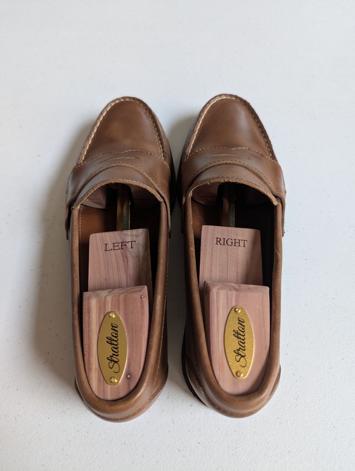 Photo by habibiboots7 on June 7, 2025 of the Oak Street Bootmakers Penny Moc in Horween Natural Chromexcel.