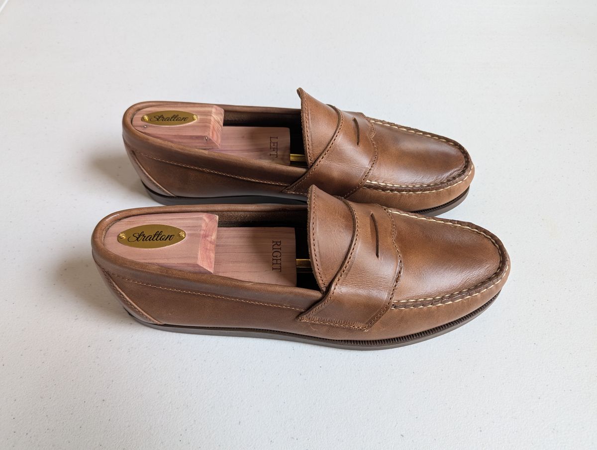 Photo by habibiboots7 on June 7, 2025 of the Oak Street Bootmakers Penny Moc in Horween Natural Chromexcel.