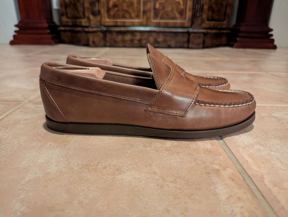 Photo by habibiboots7 on July 2, 2025 of the Oak Street Bootmakers Penny Moc in Horween Natural Chromexcel.