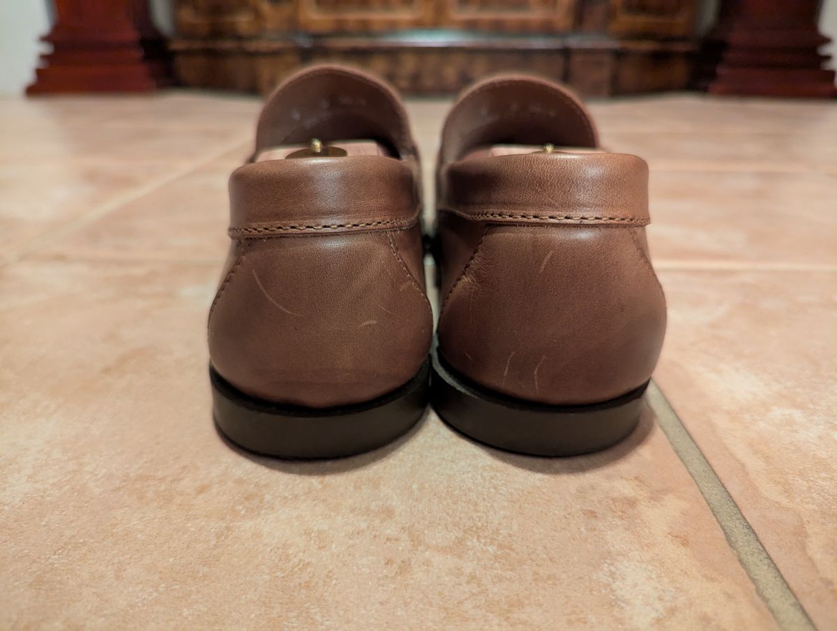 Photo by habibiboots7 on July 2, 2025 of the Oak Street Bootmakers Penny Moc in Horween Natural Chromexcel.