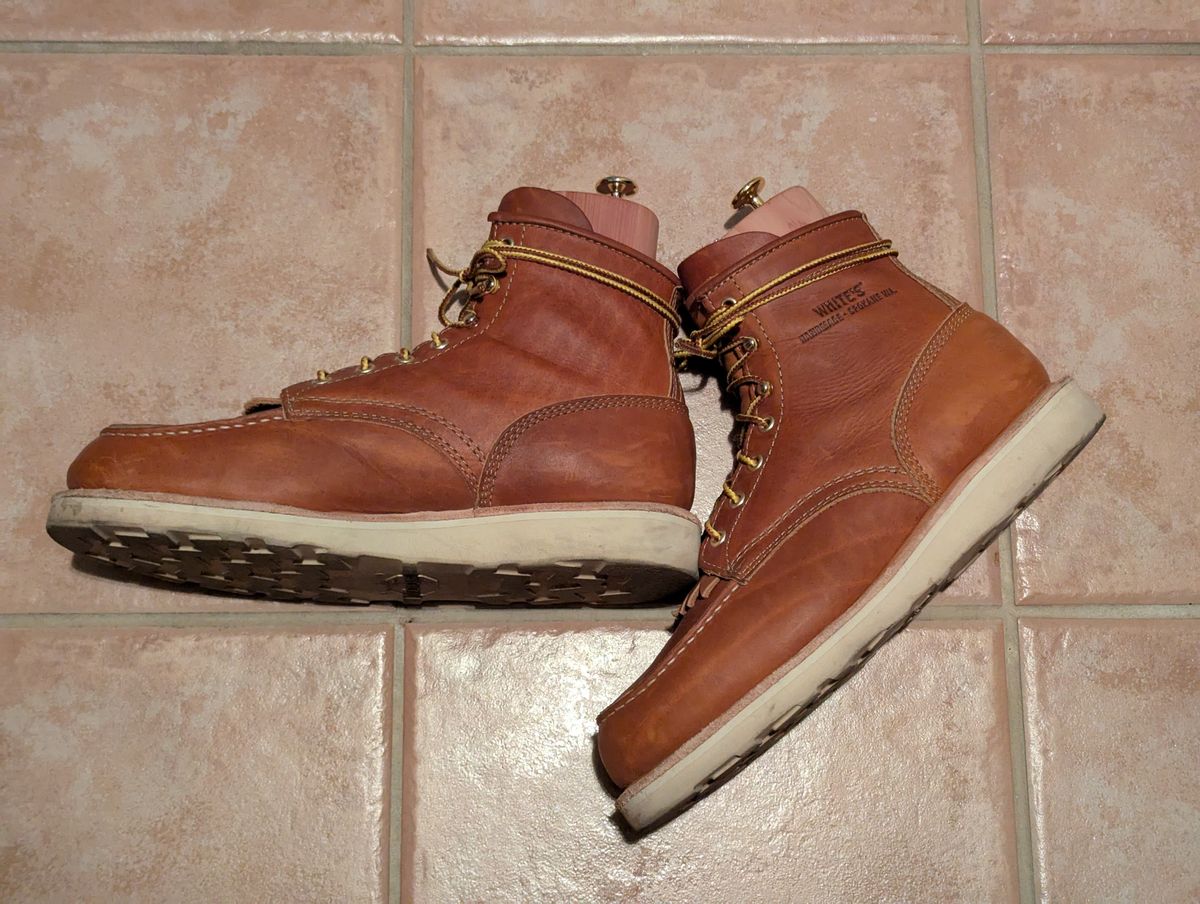 Photo by habibiboots7 on October 15, 2025 of the White's Perry 6" Select in Seidel Tobacco Stampede.