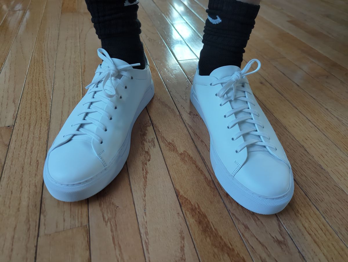 Photo by habibiboots7 on June 10, 2025 of the Beckett Simonon Reid Sneakers in White Full-Grain Calfskin Leather.