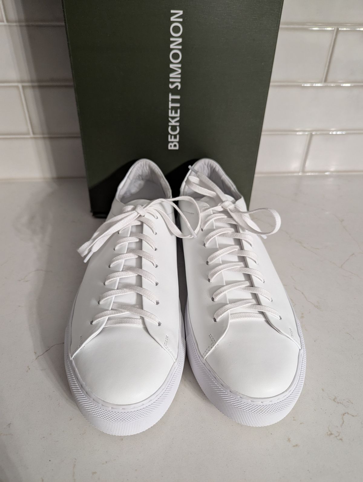 Photo by habibiboots7 on June 10, 2025 of the Beckett Simonon Reid Sneakers in White Full-Grain Calfskin Leather.