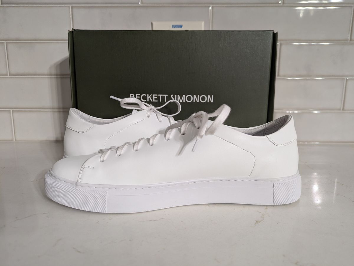 Photo by habibiboots7 on June 10, 2025 of the Beckett Simonon Reid Sneakers in White Full-Grain Calfskin Leather.
