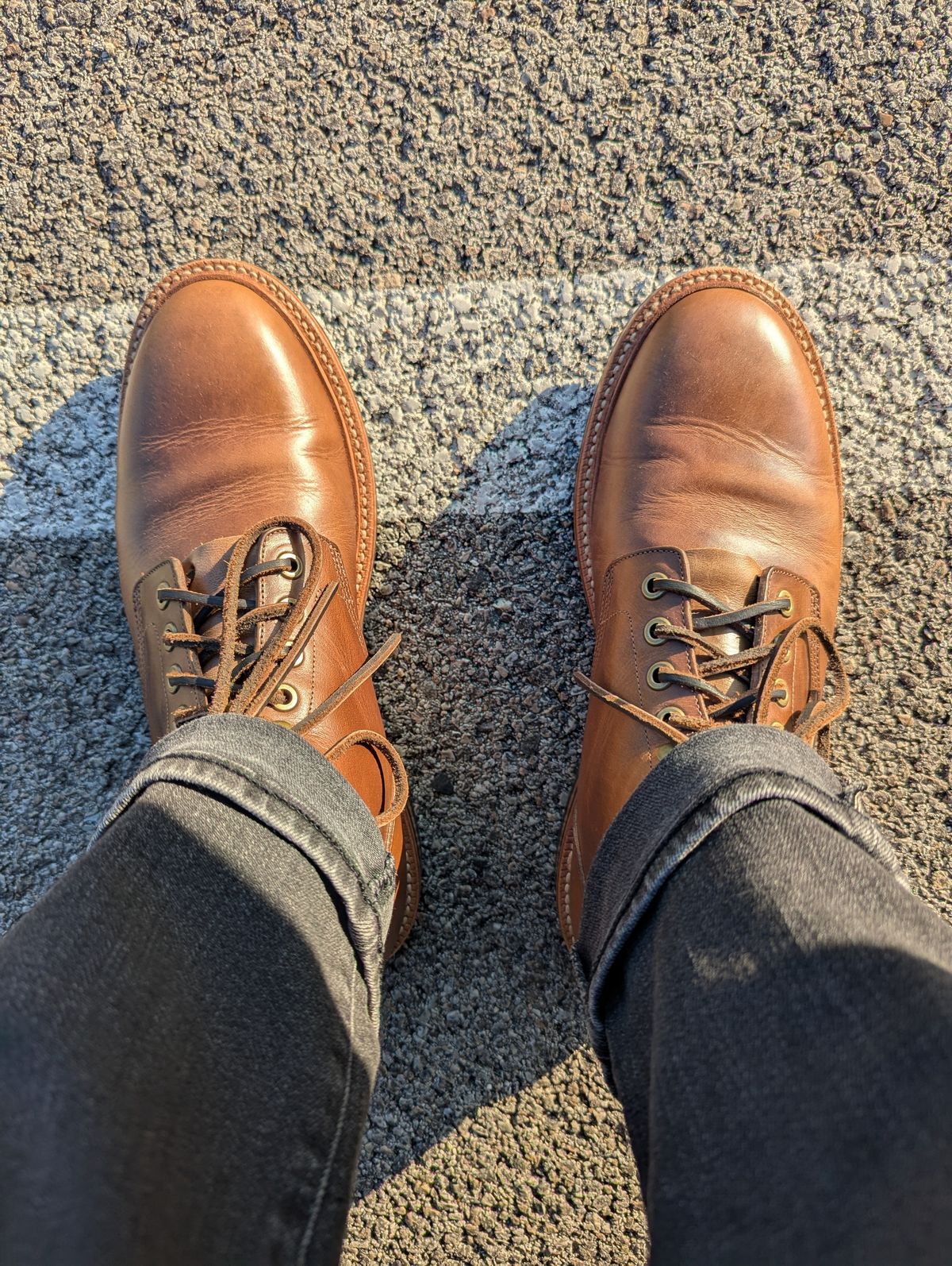 Photo by habibiboots7 on September 2, 2025 of the Grant Stone Diesel Boot in Horween Dune Chromexcel.