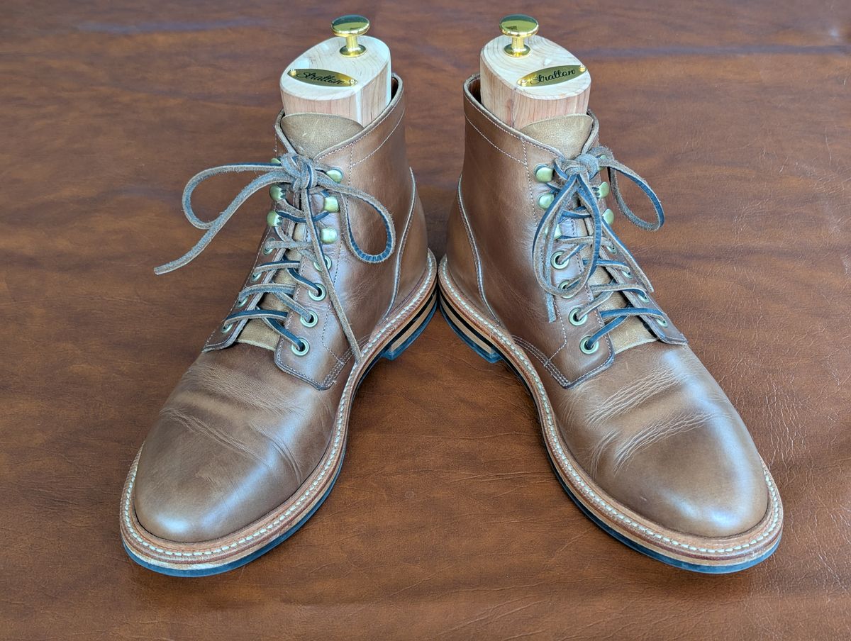 Photo by habibiboots7 on May 13, 2026 of the Grant Stone Diesel Boot in Horween Dune Chromexcel.