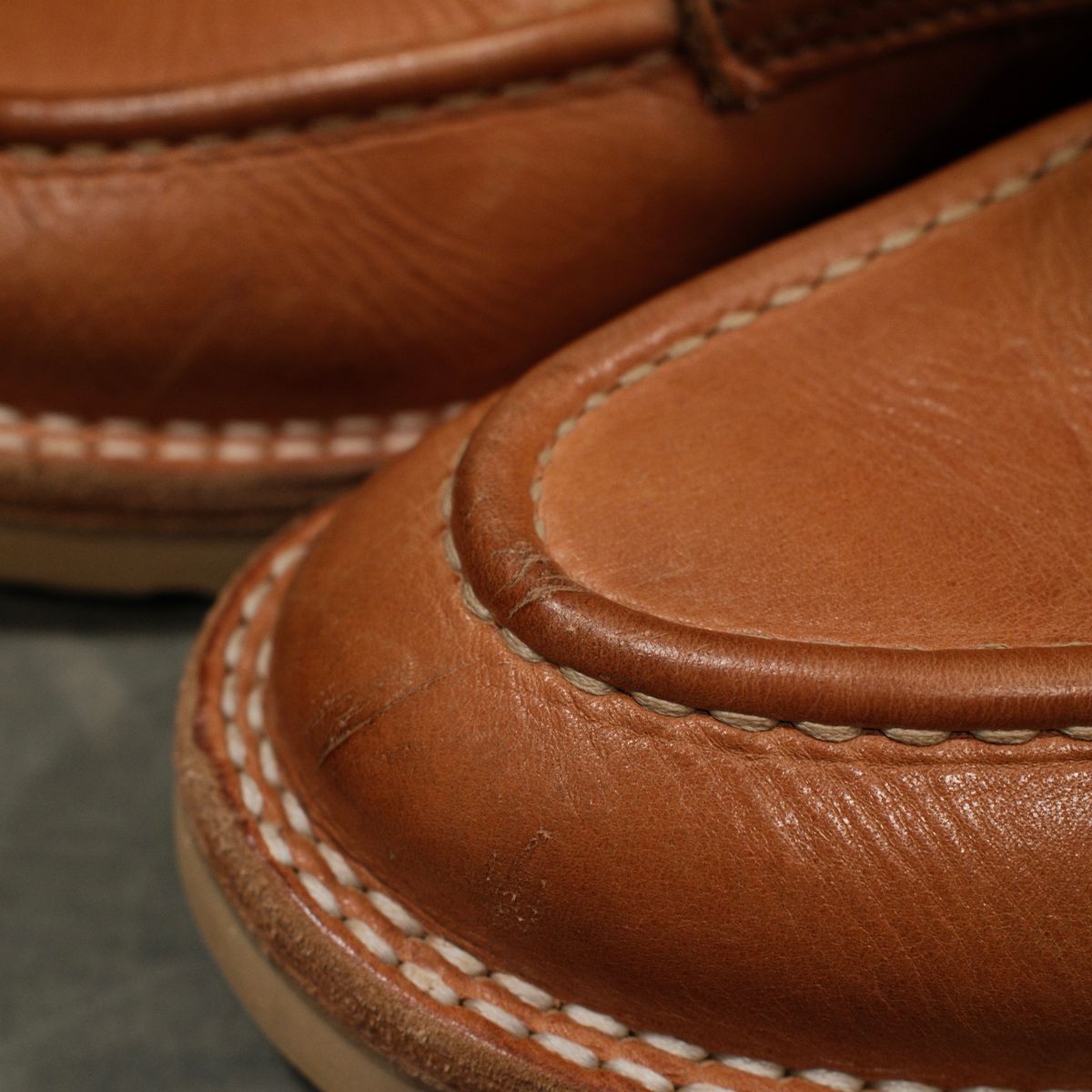Photo by saintnick on November 1, 2025 of the Nicks Moc Toe in Horween Light Natural Dublin.