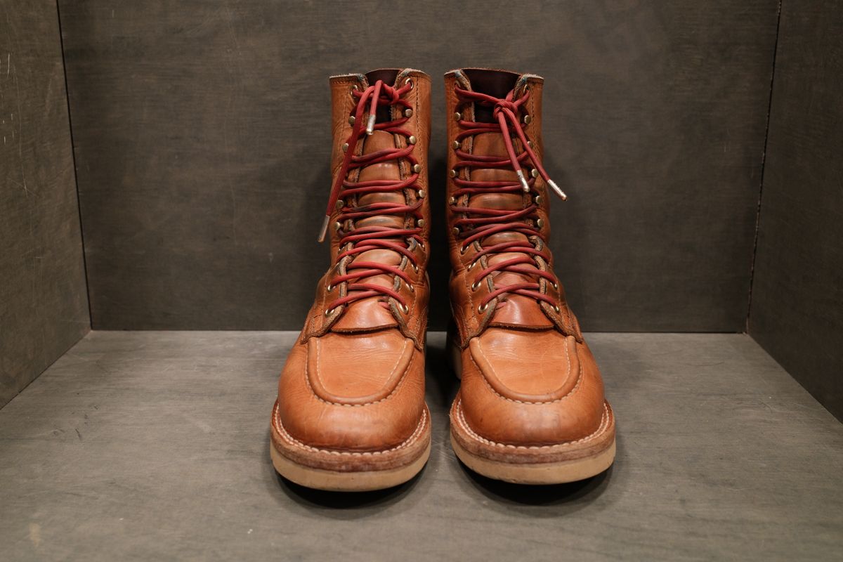 Photo by saintnick on January 4, 2026 of the Nicks Moc Toe in Horween Light Natural Dublin.