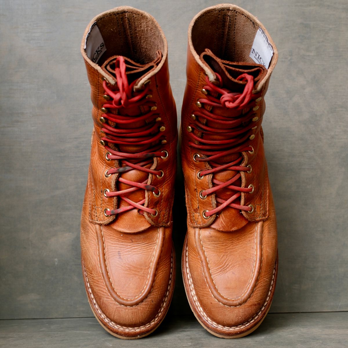 Photo by saintnick on April 5, 2026 of the Nicks Moc Toe in Horween Light Natural Dublin.