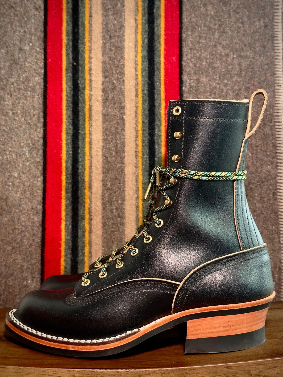 Photo by saintnick on October 1, 2024 of the Nicks LTT Heritage in Horween Black Waxed Flesh.