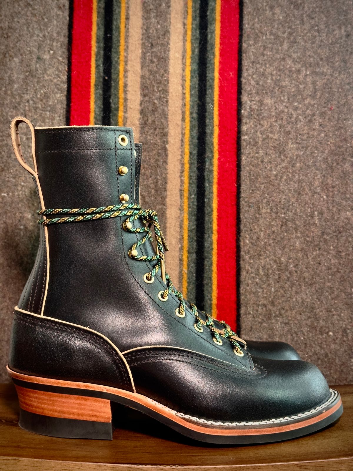 Photo by saintnick on October 1, 2024 of the Nicks LTT Heritage in Horween Black Waxed Flesh.