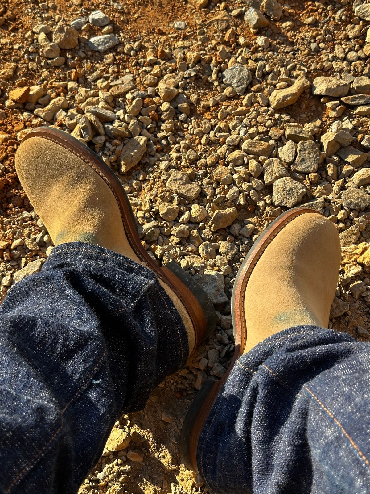 Photo by saintnick on October 23, 2024 of the Attractions BILTBUCK Lot .329 Engineer in Sand Beige Roughout.