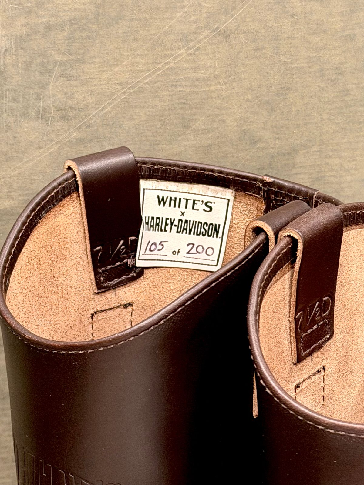 Photo by saintnick on October 24, 2025 of the White's Stockman in horween brown chromexcel over dyed black.