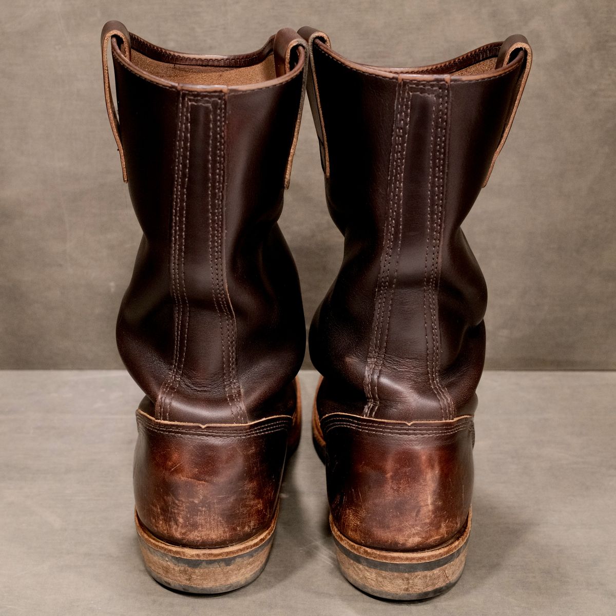 Photo by saintnick on March 4, 2026 of the White's Stockman in horween brown chromexcel over dyed black.