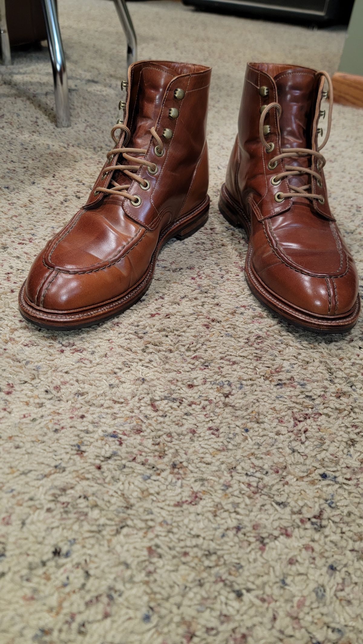 Photo by wizaxed on November 29, 2024 of the Grant Stone Ottawa Boot in Horween Honey Glazed Shell Cordovan.